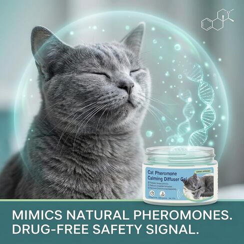Cat Pheromone Calming Diffuser Gel - Unplugged Cordless Soothing Support for Multi-Cat Tension & Scratching - Long Lasting 2 Months Scent Controlled Calming Zone for Home & Travel in Saudi Arabia