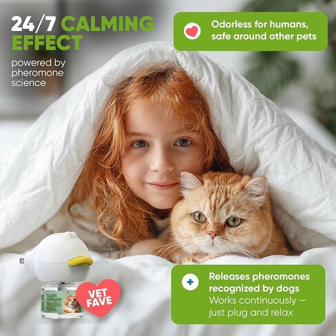 STÙNICK Cat Calming Diffuser 1 Diffuser and 2 Reffils 60-Day - Cat Pheromone Diffuser for Stress, Pee Spraying, Cat Fighting, Aggression, Excessive Meowing & Scratching - 60-Day Refill Included in Kuwait