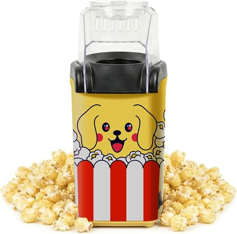 Fun Popcorn Machine Air Popper – Hot Popcorn Maker Air Popper Electric with Butter Melting Tray – Mini Electric Maker - Dog Mom Gifts for Women, Home, Kids Movie Night - Oil Free Snacks in Kuwait
