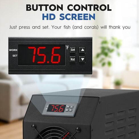 Small Aquarium Chiller 15gal/60L, Quiet Water Chiller for Household Fish Tanks Coral Reef Axolotl Hydroponics, Fish Tank Chiller 110V with Water Pump in Kuwait
