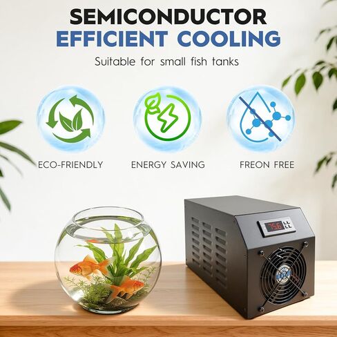 Small Aquarium Chiller 15gal/60L, Quiet Water Chiller for Household Fish Tanks Coral Reef Axolotl Hydroponics, Fish Tank Chiller 110V with Water Pump in Kuwait