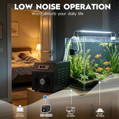 Small Aquarium Chiller 15gal/60L, Quiet Water Chiller for Household Fish Tanks Coral Reef Axolotl Hydroponics, Fish Tank Chiller 110V with Water Pump in Kuwait