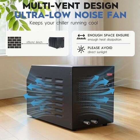 Small Aquarium Chiller 15gal/60L, Quiet Water Chiller for Household Fish Tanks Coral Reef Axolotl Hydroponics, Fish Tank Chiller 110V with Water Pump in Kuwait