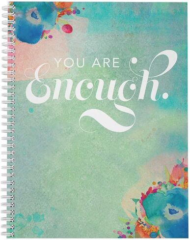 Grow Happy Thoughts Floral Spiral Notebook / 8.5" x 11" Journal / 120 College Ruled Pages/Durable Gloss Laminated Softcover/Gold Wire-o Spiral Binding/Made in the USA in Kuwait