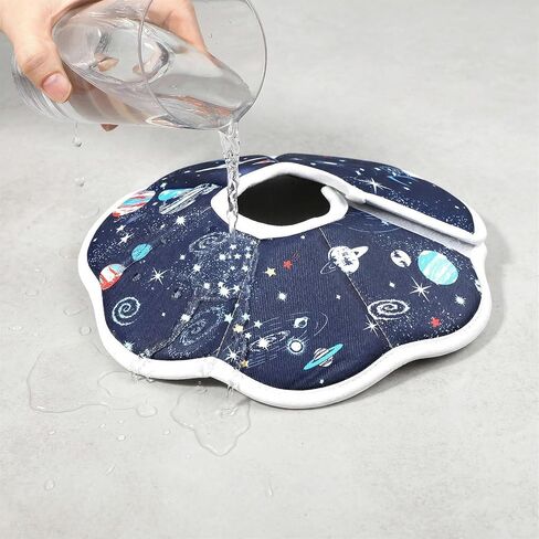 Soft Cat Cone Collar for Cats - Adjustable Recovery Cone After Surgery, Comfortable Elizabethan Collar to Stop Licking for Kittens & Puppies, Polyester, Blue with Space Print (M,10.63 in) in Kuwait