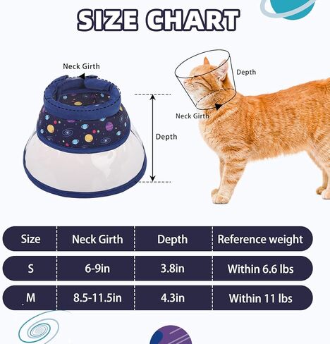 PUPTECK Cat Cone Collar Soft for Neck, Pet Recovery Collar to Stop Licking After Surgery, Adjustable Elizabethan Pet Collar for Small Medium Cats Kittens, NavyBlue M in Kuwait