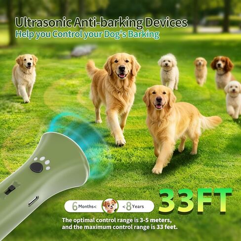 Dog Bark Deterrent Devices,Ultrasonic Anti Barking Device for Dogs, Portable Dog Training Device,Stopping Own or Neighbor's Dog Barking,Safe & Effective for Indoor & Outdoor Use(Green) in Kuwait