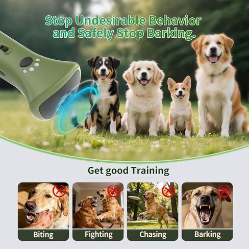 Dog Bark Deterrent Devices,Ultrasonic Anti Barking Device for Dogs, Portable Dog Training Device,Stopping Own or Neighbor's Dog Barking,Safe & Effective for Indoor & Outdoor Use(Green) in Kuwait