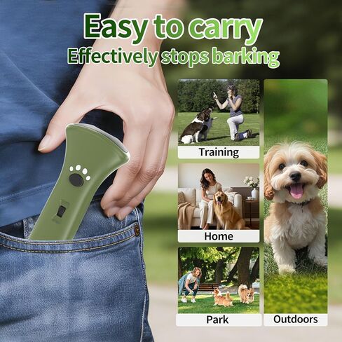 Dog Bark Deterrent Devices,Ultrasonic Anti Barking Device for Dogs, Portable Dog Training Device,Stopping Own or Neighbor's Dog Barking,Safe & Effective for Indoor & Outdoor Use(Green) in Kuwait