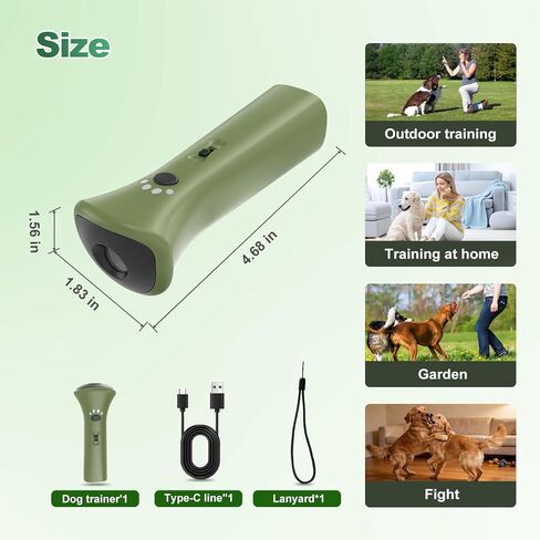 Dog Bark Deterrent Devices,Ultrasonic Anti Barking Device for Dogs, Portable Dog Training Device,Stopping Own or Neighbor's Dog Barking,Safe & Effective for Indoor & Outdoor Use(Green) in Kuwait