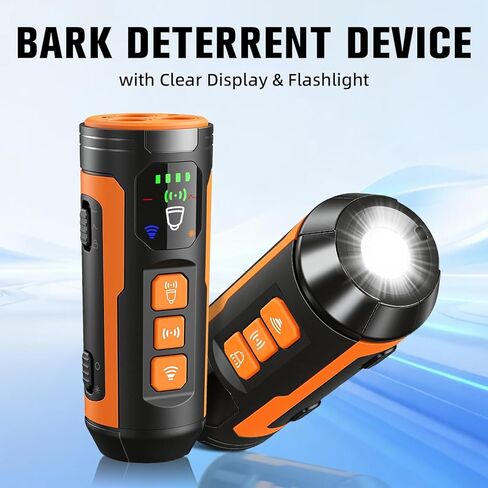 أجهزة منع نباح الكلاب، 3X-Fast Anti Barking، نطاق 50 قدمًا، شاشة LCD، مصباح يدوي LED، شحن من النوع C، أداة تدريب محمولة لتصحيح السلوكيات السيئة in Kuwait