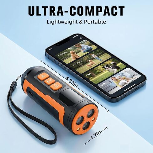 أجهزة منع نباح الكلاب، 3X-Fast Anti Barking، نطاق 50 قدمًا، شاشة LCD، مصباح يدوي LED، شحن من النوع C، أداة تدريب محمولة لتصحيح السلوكيات السيئة in Kuwait