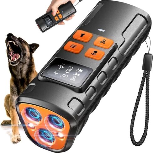 Dog Bark Deterrent Devices【Upgraded Smart Display】,3X Ultrasonic Pet Gentle Anti Barking Device for Dogs,Stop Neighbors Dogs from Barking,Indoor Outdoor Bark Control for Dog Training in Kuwait