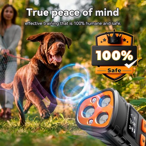 Dog Bark Deterrent Devices【Upgraded Smart Display】,3X Ultrasonic Pet Gentle Anti Barking Device for Dogs,Stop Neighbors Dogs from Barking,Indoor Outdoor Bark Control for Dog Training in Kuwait