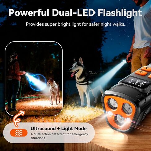 Dog Bark Deterrent Devices【Upgraded Smart Display】,3X Ultrasonic Pet Gentle Anti Barking Device for Dogs,Stop Neighbors Dogs from Barking,Indoor Outdoor Bark Control for Dog Training in Kuwait