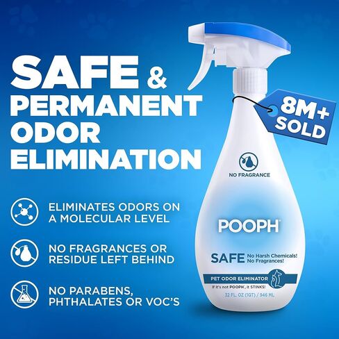 POOPH Pet Odor Eliminator Laundry Additive - 2-32oz Bottles - Eliminates Odors at the Molecular Level, Dogs, Cats, Freshener, Eliminator, Urine, Poop, Pee, Deodorizer, Puppy, Fresh, Clean in Kuwait