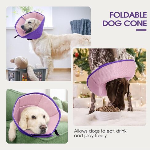 Dog Cone Collar After Surgery, Soft Cone for Small Dogs to Stop Licking, Adjustable Elizabethan Collar for Dogs, Lightweight Breathable Dog Recovery Cones for Wound Healing & Hot Spots in Saudi Arabia