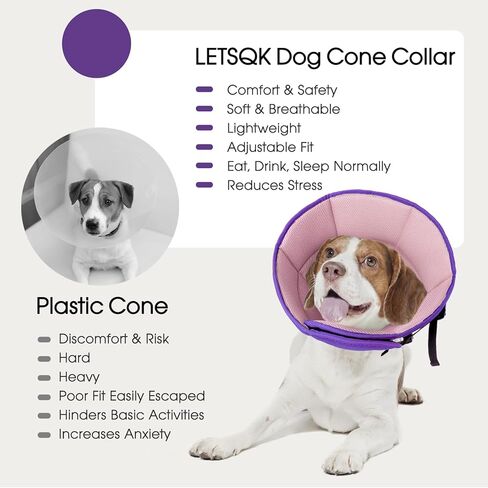 Dog Cone Collar After Surgery, Soft Cone for Small Dogs to Stop Licking, Adjustable Elizabethan Collar for Dogs, Lightweight Breathable Dog Recovery Cones for Wound Healing & Hot Spots in Saudi Arabia
