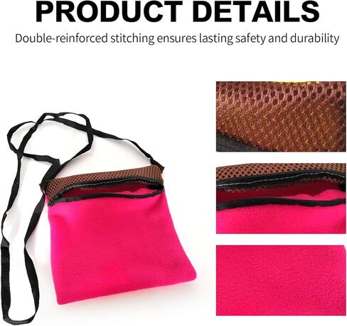 2-Pack Sugar Glider Pouch & Hamster Leash, Adjustable Rat/Bearded Dragon Carrier Bonding Bag—Portable Dwarf Hamster Travel Cage Accessories（Pink & Yellow） in Kuwait