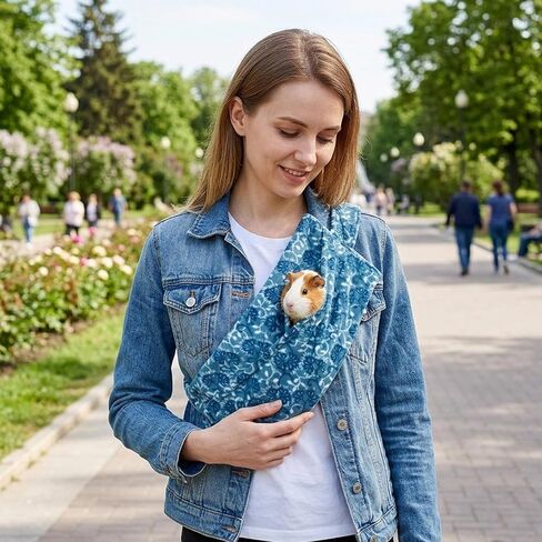 Single Guinea Pig Carrier, Guinea Pig Backpack for Small Pets, Portable Pet Sling with Breathable Mesh Design for Travel, Vet Visits and Outdoor Adventures, Blue in Kuwait