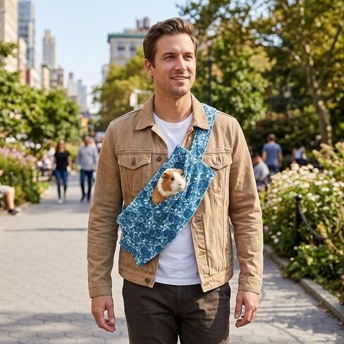 Single Guinea Pig Carrier, Guinea Pig Backpack for Small Pets, Portable Pet Sling with Breathable Mesh Design for Travel, Vet Visits and Outdoor Adventures, Blue in Kuwait