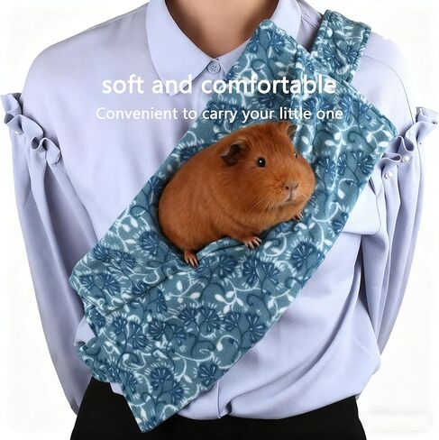 Guinea Pig Carrier Sling & Backpack 2-in-1 - Adjustable, Soft Bonding Pouch with Shoulder Strap for Safe Pet Travel in Kuwait