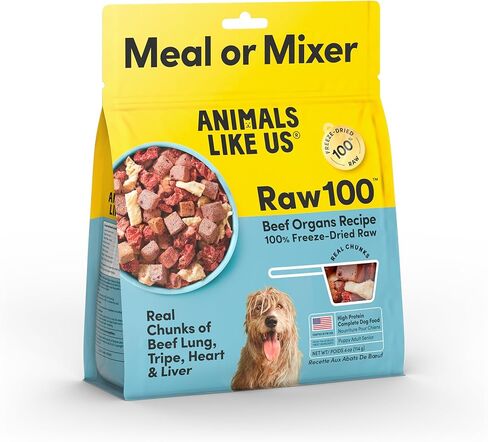 Raw100 Freeze-Dried Raw Beef Organs Dog Food, Meal or Mixer, Complete & Balanced, High Protein, Non-GMO, 13 oz in Saudi Arabia