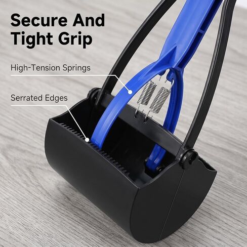 Pooper Scooper for Large Small Dogs, Folding Dog Poop Scooper, Sturdy Spring and Premium Materials，Easy to Use for Grass, Dirt, Gravel Pick Up Shovel (Blue) in Kuwait