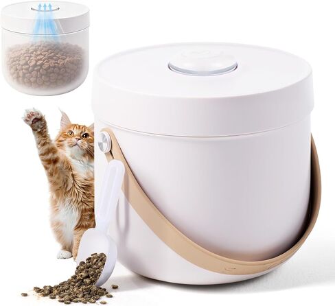 smartoo Vacuum Cat Dog Food Storage Container 5 lb/5.3 Qt, Airtight Dry Dog & Cat Food Bin with One-Button Vacuum Sealing, Magnetic Scoop Incl., BPA-Free, Durable Storage with Rechargeable Battery in Kuwait