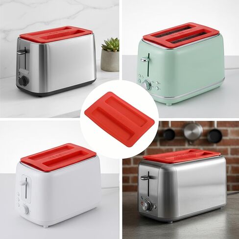 2 PCS Silicone Toaster Top Cover, 2 Slice Silicone Toaster Dust Covers Lid Sandwich Machine Part Accessories Universal Bread Machines Cover for Bread Maker,Sandwich Machine Part Accessories (Red) in Kuwait