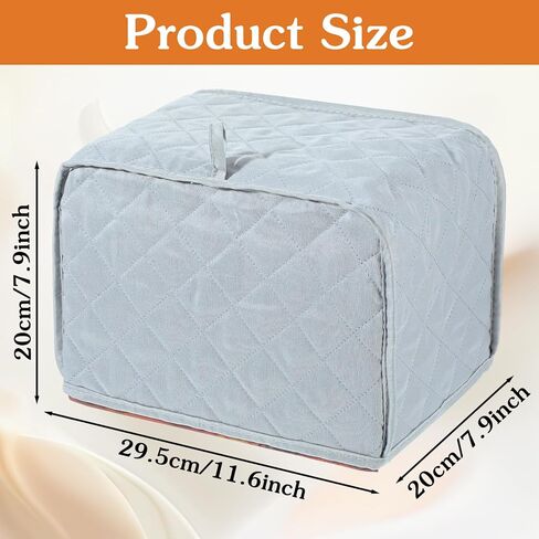 Toaster Cover 2 Slice, Quilted Toaster Cover, Small Appliance Covers, Polyester Dust Appliance Covers for 2 Slice Toasters, Kitchen Small Appliance(Grey) in Kuwait