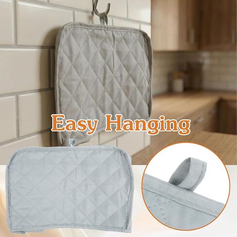 Toaster Cover 2 Slice, Quilted Toaster Cover, Small Appliance Covers, Polyester Dust Appliance Covers for 2 Slice Toasters, Kitchen Small Appliance(Grey) in Kuwait