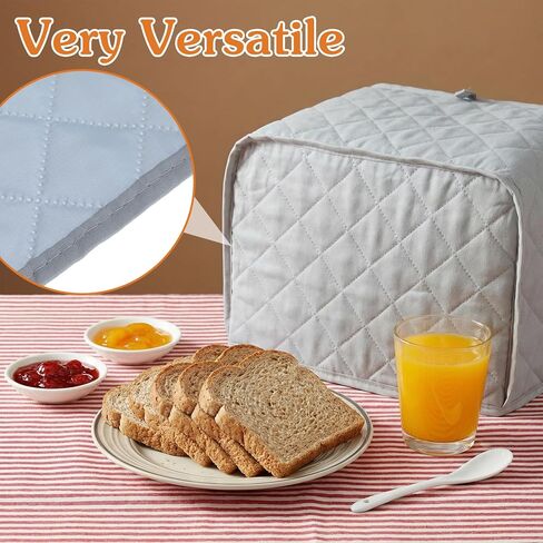 Toaster Cover 2 Slice, Quilted Toaster Cover, Small Appliance Covers, Polyester Dust Appliance Covers for 2 Slice Toasters, Kitchen Small Appliance(Grey) in Kuwait