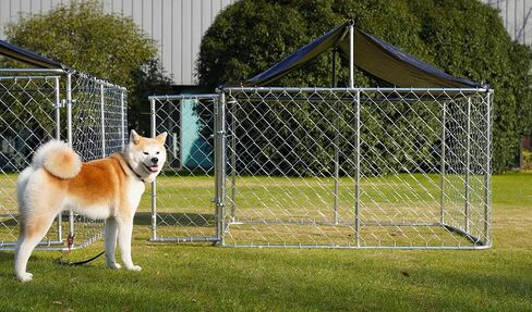 Petony Large Outdoor Dog Cage, Heavy Duty Dog Kennel House Mesh, Big Enclosure Pet Kennel Steel Fence with Secure Lock(78"x 78") in Kuwait