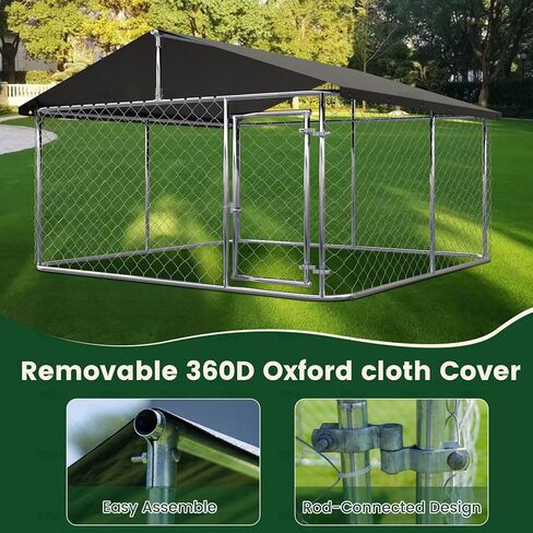 Petony Large Outdoor Dog Cage, Heavy Duty Dog Kennel House Mesh, Big Enclosure Pet Kennel Steel Fence with Secure Lock(78"x 78") in Kuwait