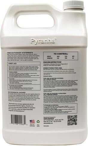 PYRANHA Bug Armor Zero-Bite Concentrate Refill for Automatic Spray Systems - Barn Indoor Fly Control | Repels Flies, Fleas, Ants & Mosquitoes in Kuwait
