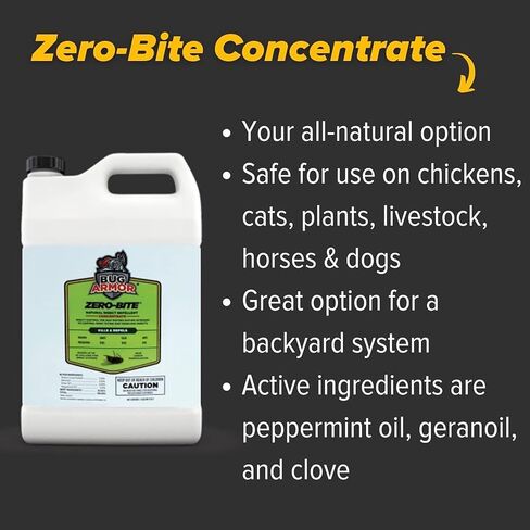 PYRANHA Bug Armor Zero-Bite Concentrate Refill for Automatic Spray Systems - Barn Indoor Fly Control | Repels Flies, Fleas, Ants & Mosquitoes in Kuwait