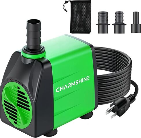Aquariums Submersible Water Pump 1060GPH 50W[2026 Upgraded] Fountain Pump Hydroponics Fish Pond Pump 4000L/H Outdoor Water Pump for Fish Tank with 5 Nozzles,Filter Bag,Extra-long 8.2ft Power Cord in Kuwait