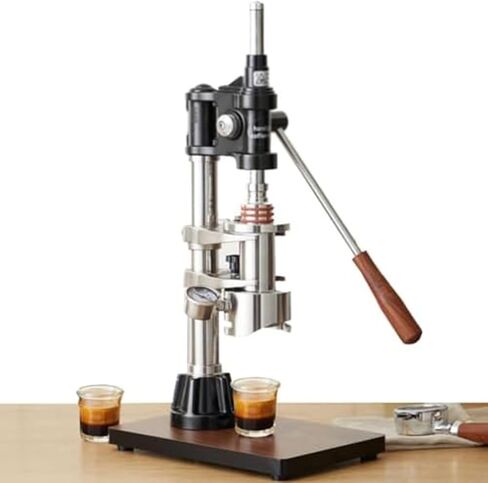 Manual Espresso Machine, 1-16 Bar Hand Press Coffee Maker with Pressure Gauge, Stainless Steel for Home Baristas & Outdoor Use in Kuwait