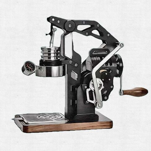 Manual Espresso Maker - Hand Crank, 58mm Portafilter, Adjustable Pressure, Perfect for Home & Commercial Use, Portable Coffee Machine in Kuwait