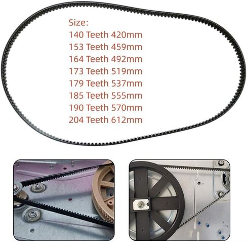 Bread Maker Belt, Universal Rubber Bread Machine Belt 140-204 Teeth 420-612mm Bread Maker Belt for Bread Maker Drive Belt(164T) in Kuwait
