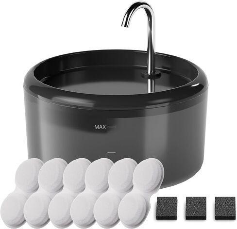VOUAAOOD Cat Water Fountain Filters: 12 Cat Fountain Filters Replacement for H6 - Pet Water Fountain Filters - 3 Months Usage Kit of Indoor Pet Fountain Filter - 6 Carbon Filters + 6 Sponges Filters in Kuwait