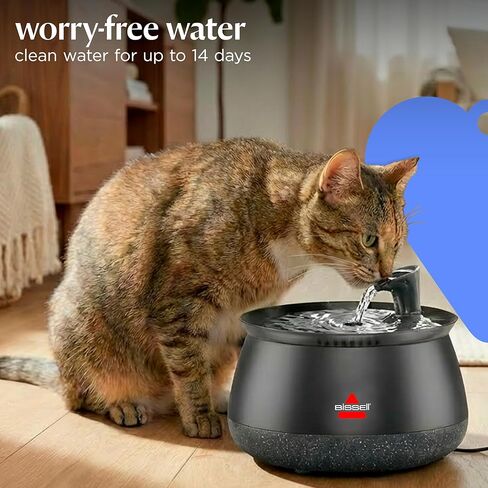 BISSELL HydrateWell Pet Water Fountain, 91oz Automatic Cat Water Fountain with Wireless Pump, SlimeShield and 5-Layer Filtration, Ultra Quiet Cat Water Dispenser, 4408 in Kuwait
