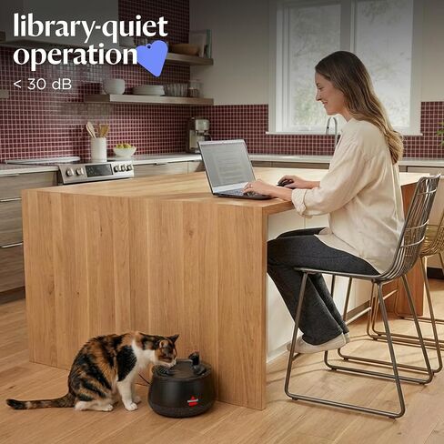 BISSELL HydrateWell Pet Water Fountain, 91oz Automatic Cat Water Fountain with Wireless Pump, SlimeShield and 5-Layer Filtration, Ultra Quiet Cat Water Dispenser, 4408 in Kuwait