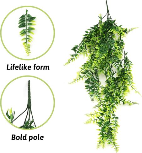 QUOZUO Reptile Plants, Terrarium Hanging Plant Vines Artificial Leaves Reptile Hide, Leopard Gecko Tank Accessories, Terrarium Decorations for Bearded Dragon Lizard Snake Chameleon in Kuwait