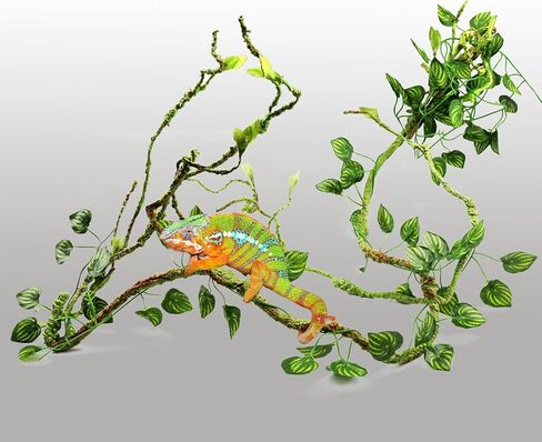 QUOZUO Reptile Plants, Terrarium Hanging Plant Vines Artificial Leaves Reptile Hide, Leopard Gecko Tank Accessories, Terrarium Decorations for Bearded Dragon Lizard Snake Chameleon in Kuwait