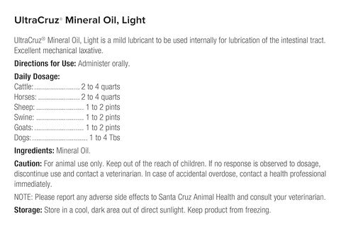 UltraCruz - sc-395544 Mineral Oil Light Supplement for Horses, Livestock and Dogs, 4 x 1 Gallon in Kuwait