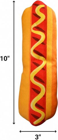 Pet Play Plush Hot Dog and Cucumber Set, 2 Piece Food-Themed Stuffed Pet Playthings with Integrated Bells for Cats in Kuwait