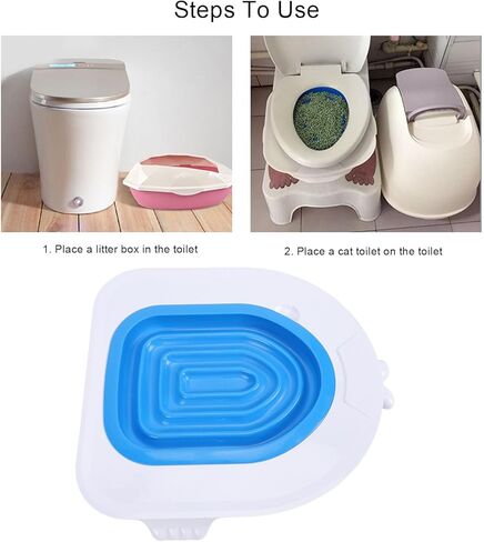 Cat Toilet Training Kit Adjustable Steps Non Slip Silicone Base, Gradually Transition from Litter Box to Human Toilet, Save on Litter Costs for Indoor Cat Owners in Kuwait
