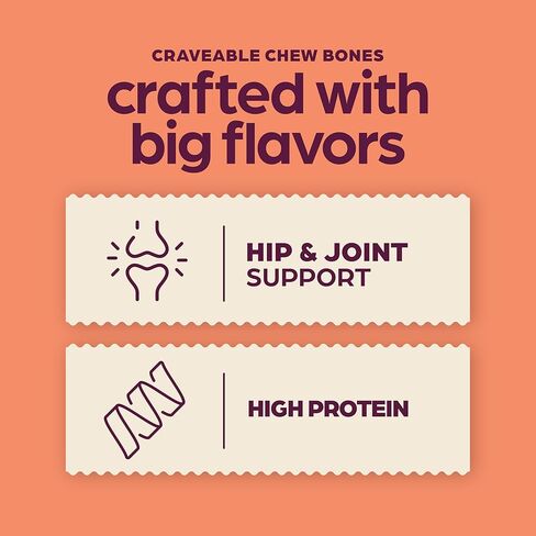 Chewsday Dog Rawhide Free Chew Bones, Made with Real Beef Collagen, Supports Hip & Joint, Skin & Coat, Highly Digestible, 3 Count in Saudi Arabia